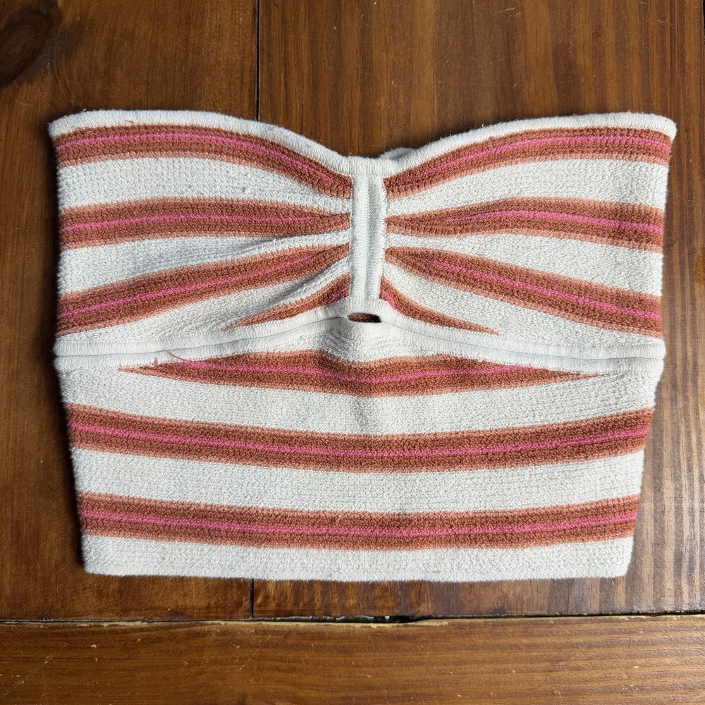 American Eagle‎ Women's Small Bandeau Tube Top Strapless Striped Knit